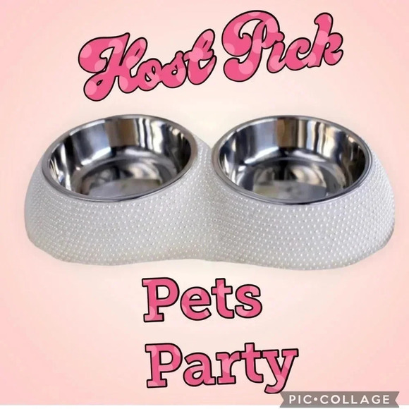 See Description Other - Faux PEARL Double Dog Bowl From Bi..h of NY